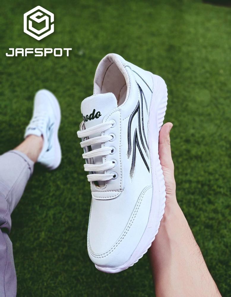 *Product Name*: Men's Athletic Running Sneakers -JF019, White With Black Lines