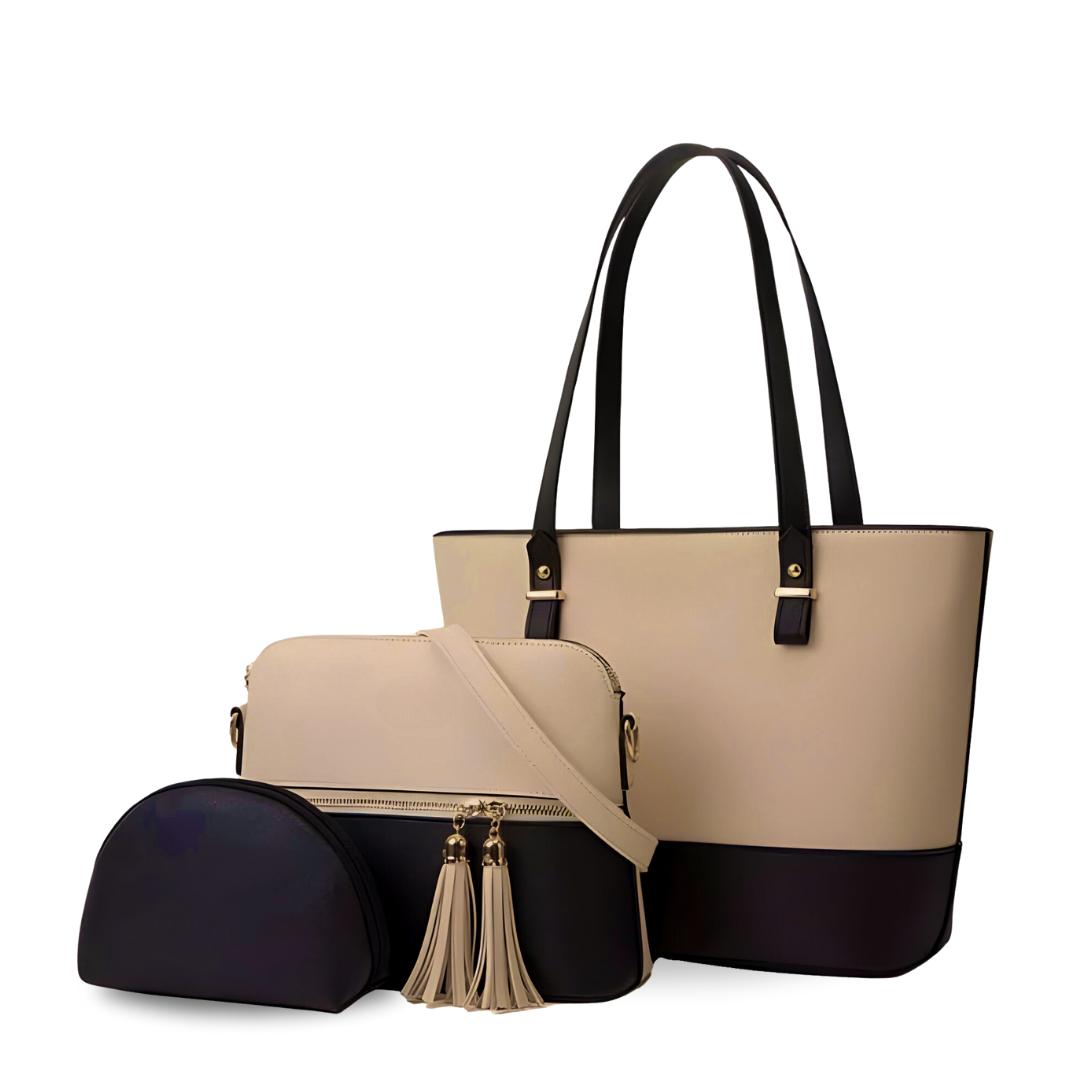 *Product Name*: BagX - Grace Beige / Black PU Leather Shoulderbag, Black