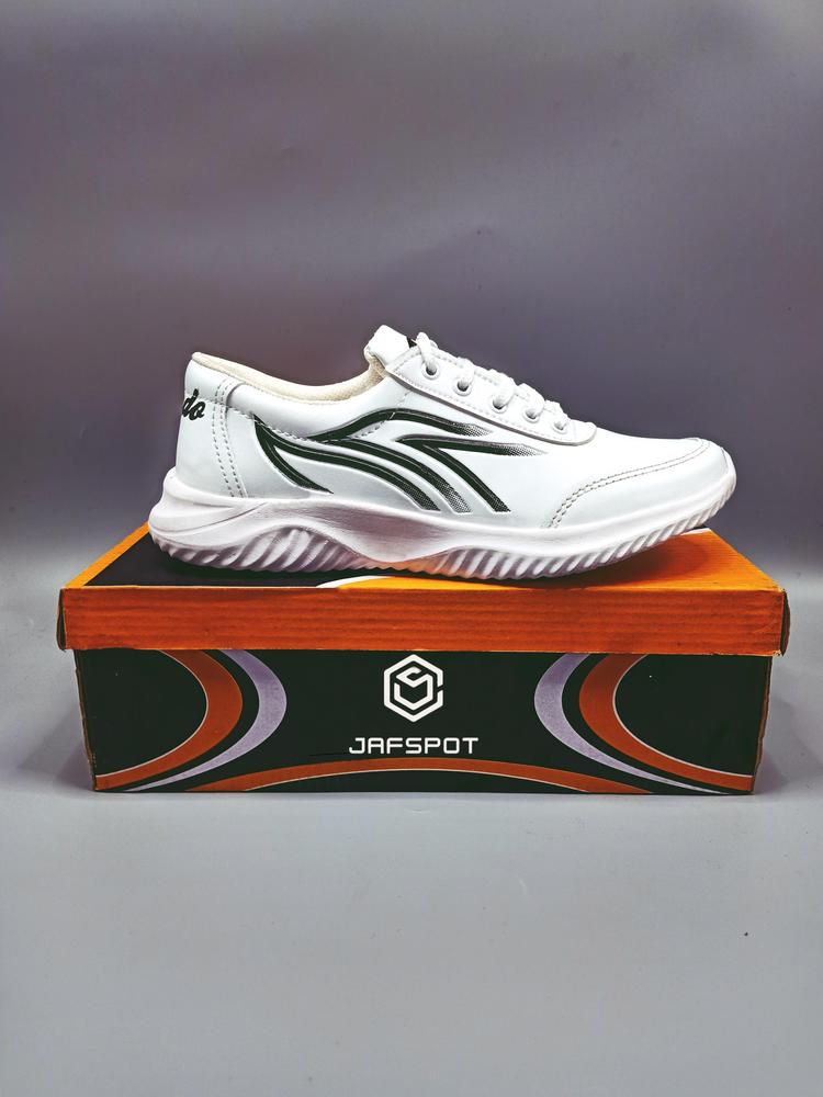 *Product Name*: Men's Athletic Running Sneakers -JF019, White With Black Lines