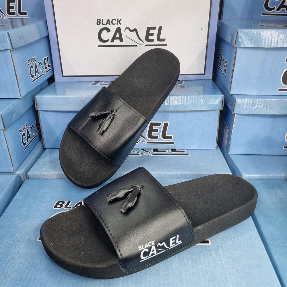 *Product Name*: Black Camel PVC Tassel Style Slide, Black