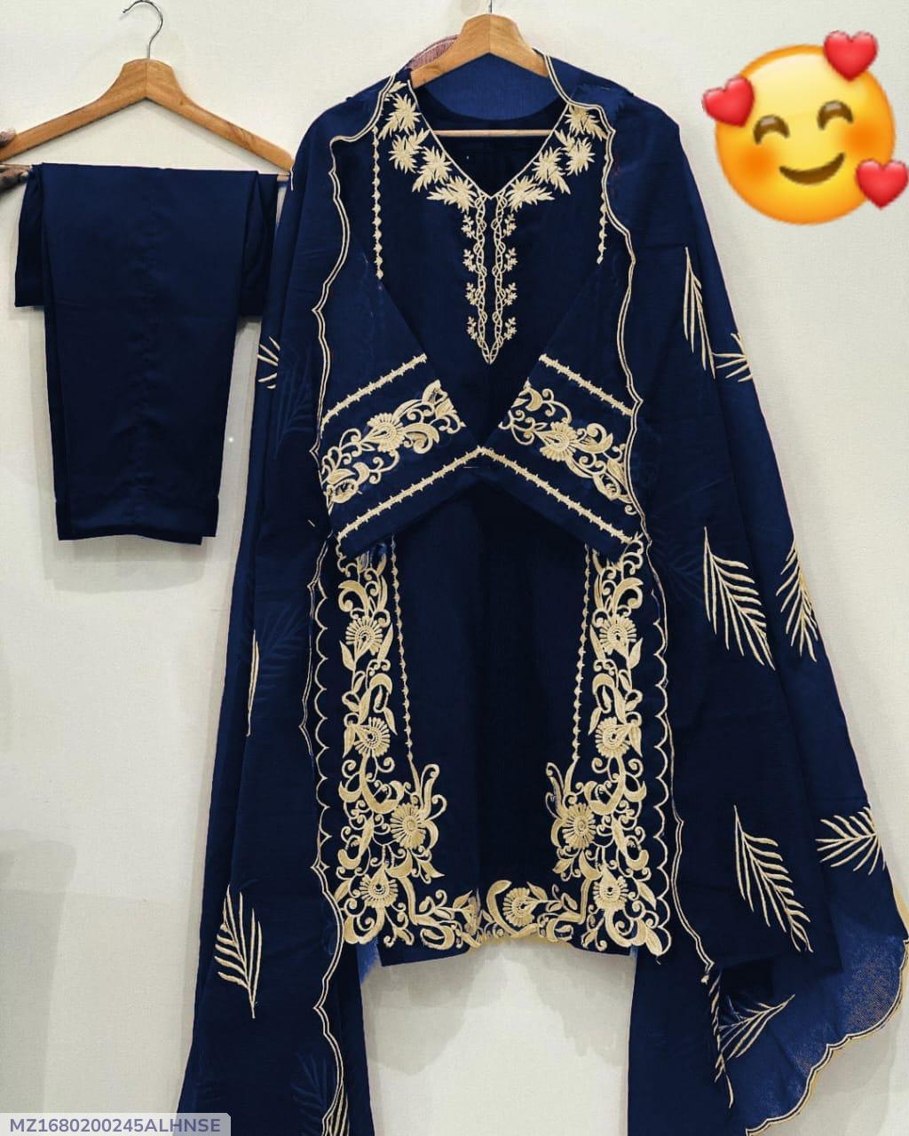 Product Name*: 3 Pcs Women's Stitched Organza Embroidered Suit