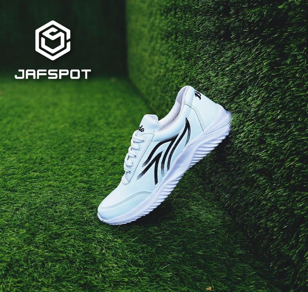 *Product Name*: Men's Athletic Running Sneakers -JF019, White With Black Lines