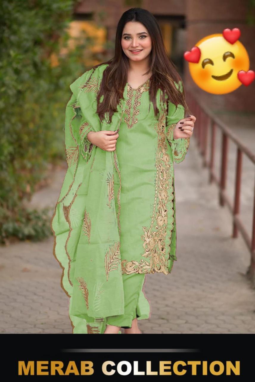 Product Name*: 3 Pcs Women's Stitched Organza Embroidered Suit