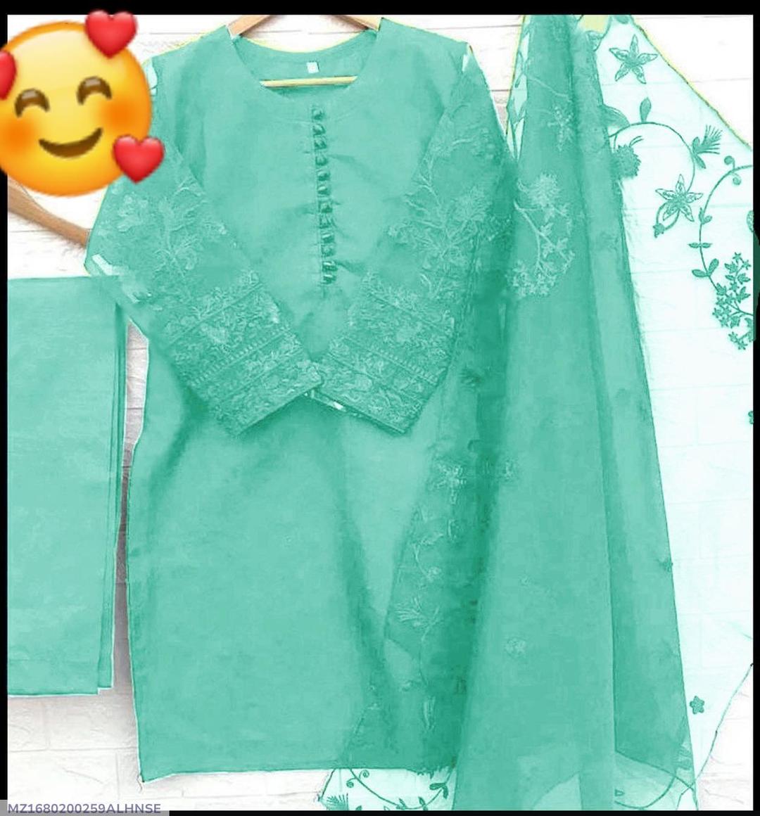 Product Name*: 3 Pcs Women's Stitched Organza Embroidered Suit