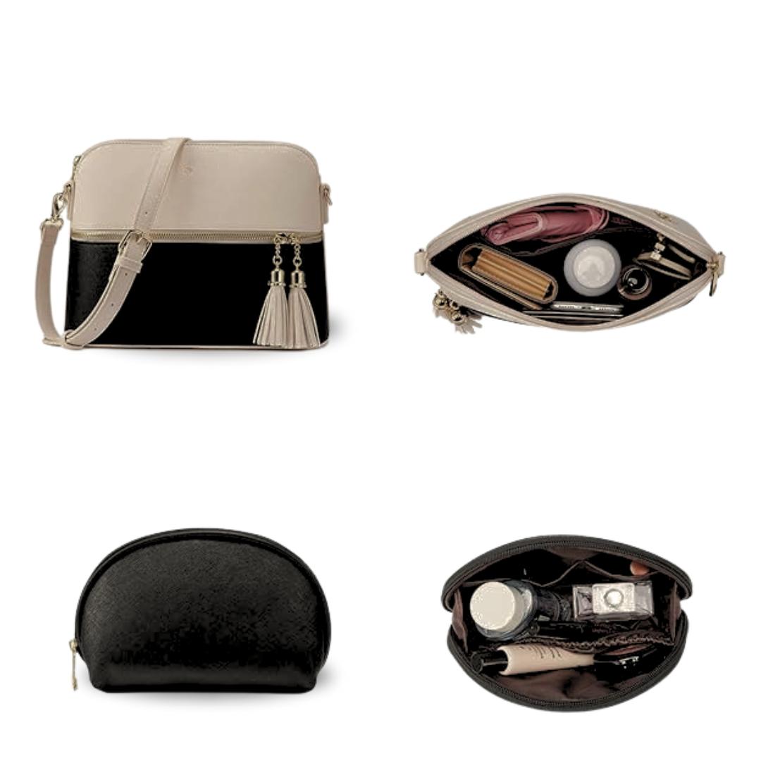 *Product Name*: BagX - Grace Beige / Black PU Leather Shoulderbag, Black